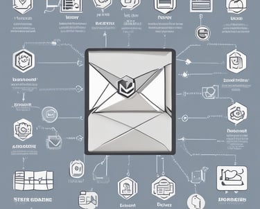 Close-up of a laptop screen displaying email server configuration settings.