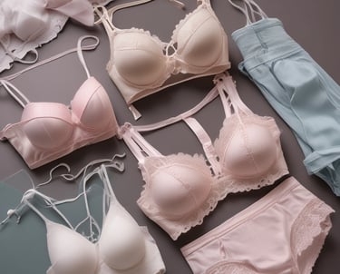 A bright and elegant display of folded colorful clothes on a wooden table