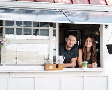 Brother and Sister owners open the coffee shop