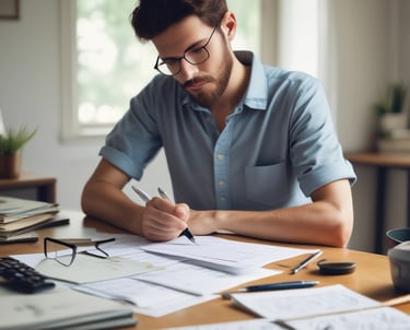 A clean, professional green-themed graphic showing financial concepts for beginners.