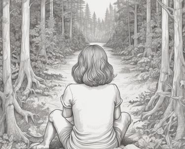 Heidi Bess sketching colorful characters in her cozy home studio filled with books and art supplies.