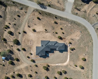 bird eye shot custom home