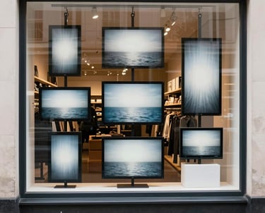Close-up of sleek electronic gadgets with discount tags