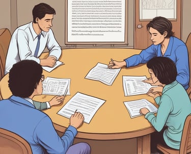 An open old photo album with black and white pictures and a warm light shining on it.