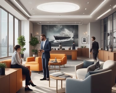An engineer inspects a marine engine in a ship engine room.