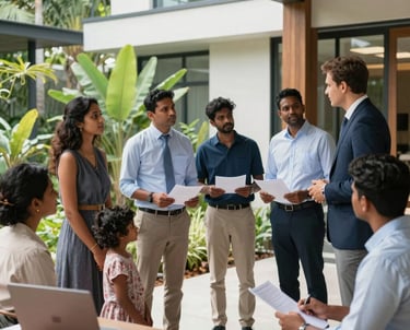 Professional conducting an engaging HR compliance session in a modern office setting.