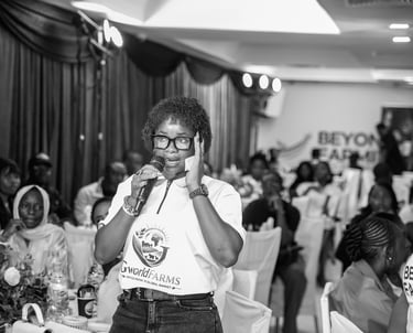 Participant engaging with the panelists