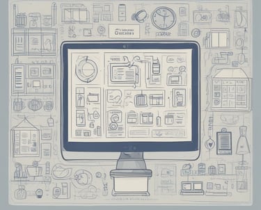 A friendly designer collaborating with a small business owner over a laptop, surrounded by sketches and notes.