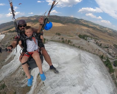 kid paragliding pamukkale 