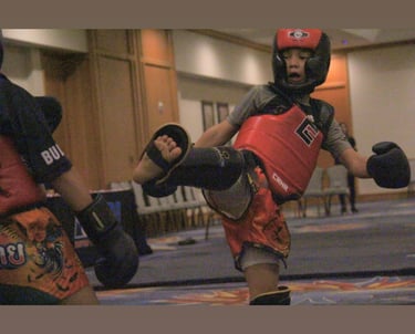 Youth martial arts tournament competitors from Kona Hawaii