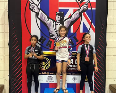 Youth martial arts tournament competitors from Kona Hawaii