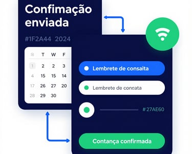 Smartphone displaying a WhatsApp message confirming a medical appointment.