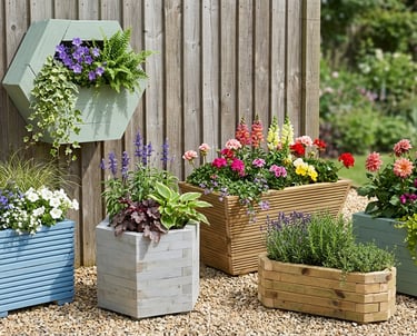 A selection of Pillar to Post handmade wooden planters