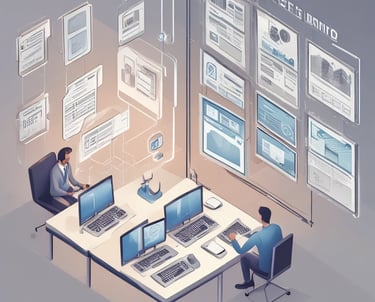 Factory floor with workers efficiently managing automated assembly lines under bright lighting.