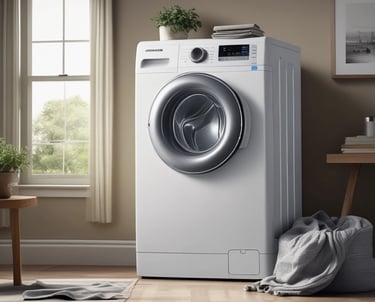 Technician repairing a refrigerator with professional tools in a clean, modern workspace.
