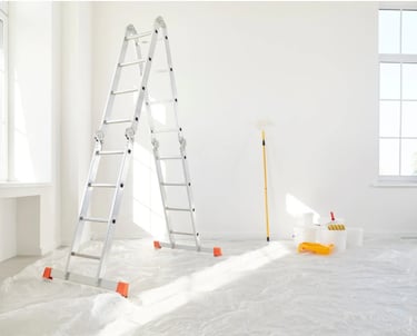 Room prepared for professional interior painting