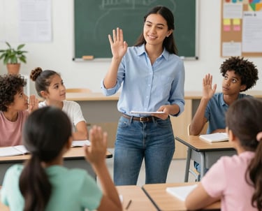 A warm, candid photo of a caregiver gently engaging with a nonverbal child in a sunlit therapy room.