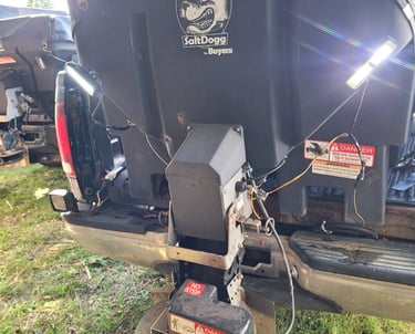 a picture of the back of a salter with its lights on