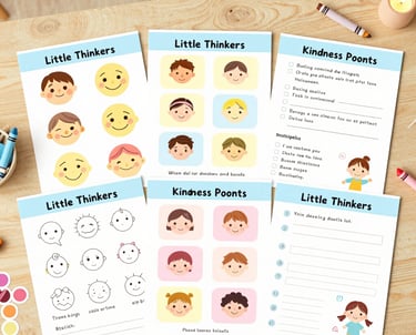A parent and child happily organizing a colorful routine chart together.