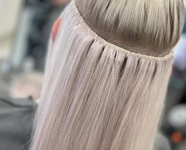 Luxury weft hair blonde extensions