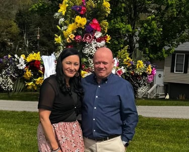 Picture of us in front of the cross.