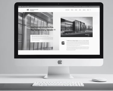 A clean, modern website layout displayed on a laptop screen.