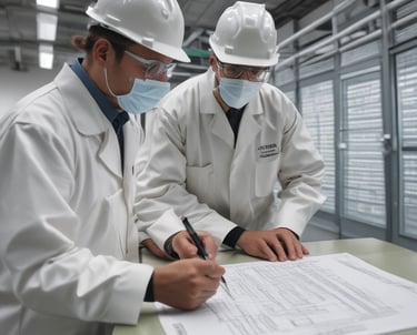 A professional inspecting a cluttered room to plan the clearance.