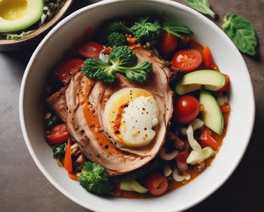 Single serve meal neatly packed with fresh vegetables and grains.