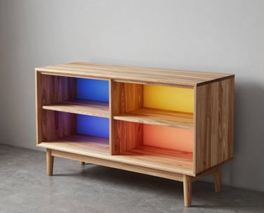 Craftsman assembling a wooden trade show stand on site.