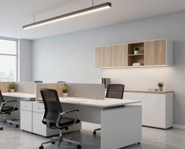 Before and after image of a commercial space renovation featuring sleek wooden interiors.