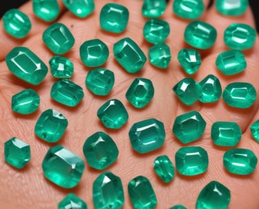 Shining polished rubies with rich red hues displayed on a dark velvet cloth.