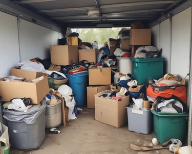 A team removing fallen leaves and branches from a tidy suburban yard.