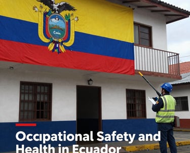 A professional team collaborating in a modern office with safety and technology elements.