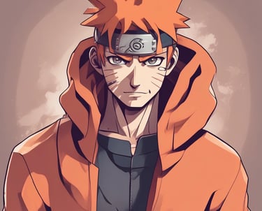 A focused fighter in mid-strike, captured in sharp black and white with a splash of vibrant color highlighting their gloves, evoking anime energy.