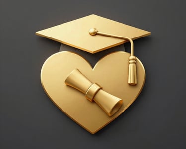 Students happily registering at a modern university reception desk with digital kiosks.
