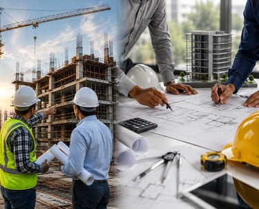 engineers discussing in a house construction site