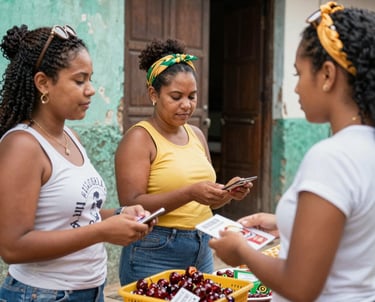 A community workshop where diverse people collaborate on a cultural project with vibrant art materials.