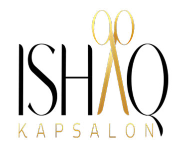 Elegant gold scissors icon for Kapsalon hair salon logo on a black background.