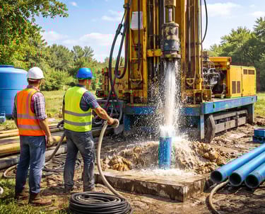 vandens gręžinys, vandens gręžinio darbai