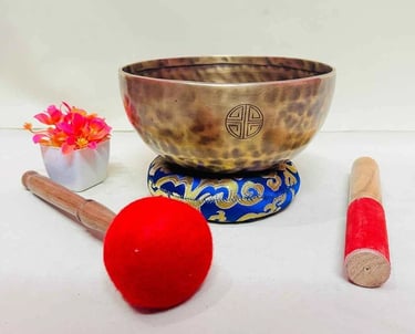 Tibetan sound healing bowl used for yoga meditation