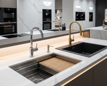 Designer premium kitchen and bathroom hardware showroom