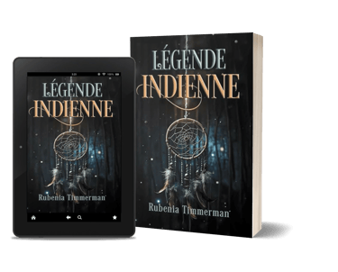 Mockup ebook et broché, Légende indienne, urban fantasy de Rubenia Timmerman.