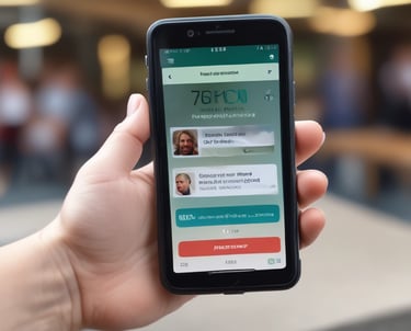 A vibrant illustration of a smartphone displaying the hb10 multibenefícios app interface with icons for discounts, cashback, and telemedicine.