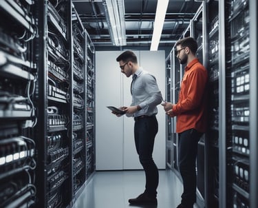 A confident consultant discussing strategy with a client in a modern office.