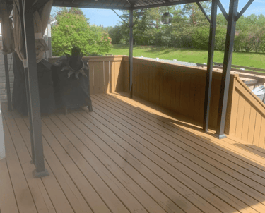 stained deck, newly finished deck staining in red deer.