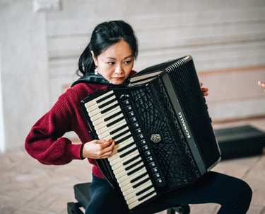French composer Victoire Yau performing at Palazzo Doria Pamphilj, Valmontone