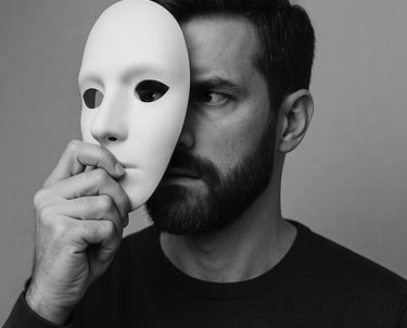 a man with a mask on his face