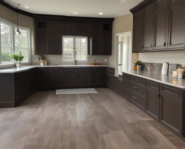 A charming house with a newly painted deep red exterior and crisp white accents under a clear blue sky.