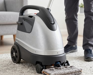 image of someone cleaning a carpet 