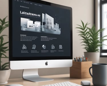 Abstract wave gradient in royal blue and purple glowing softly on a sleek black background.